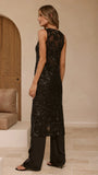 Valencia Sequin Maxi Dress Black