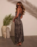 Till Dusk One Shoulder Animal Print Maxi Dress