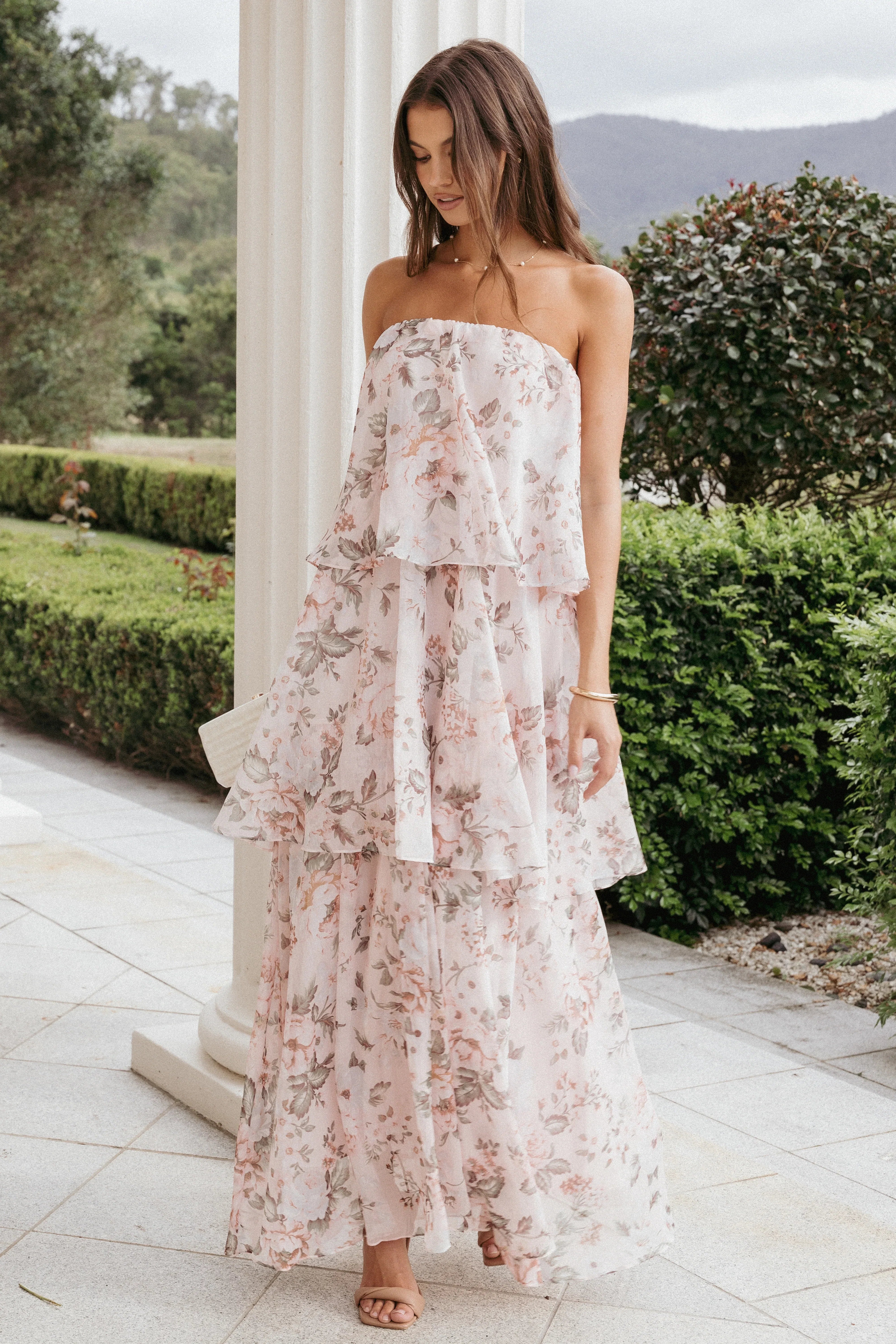 Bloom Strapless Maxi Dress Floral