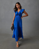 Minerva Tiered Ruffle V Neck Maxi Dress