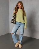 Snoozy Sundays Contrast Knit Trim Sweater