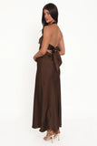 Nakita Halterneck Maxi Dress Brown