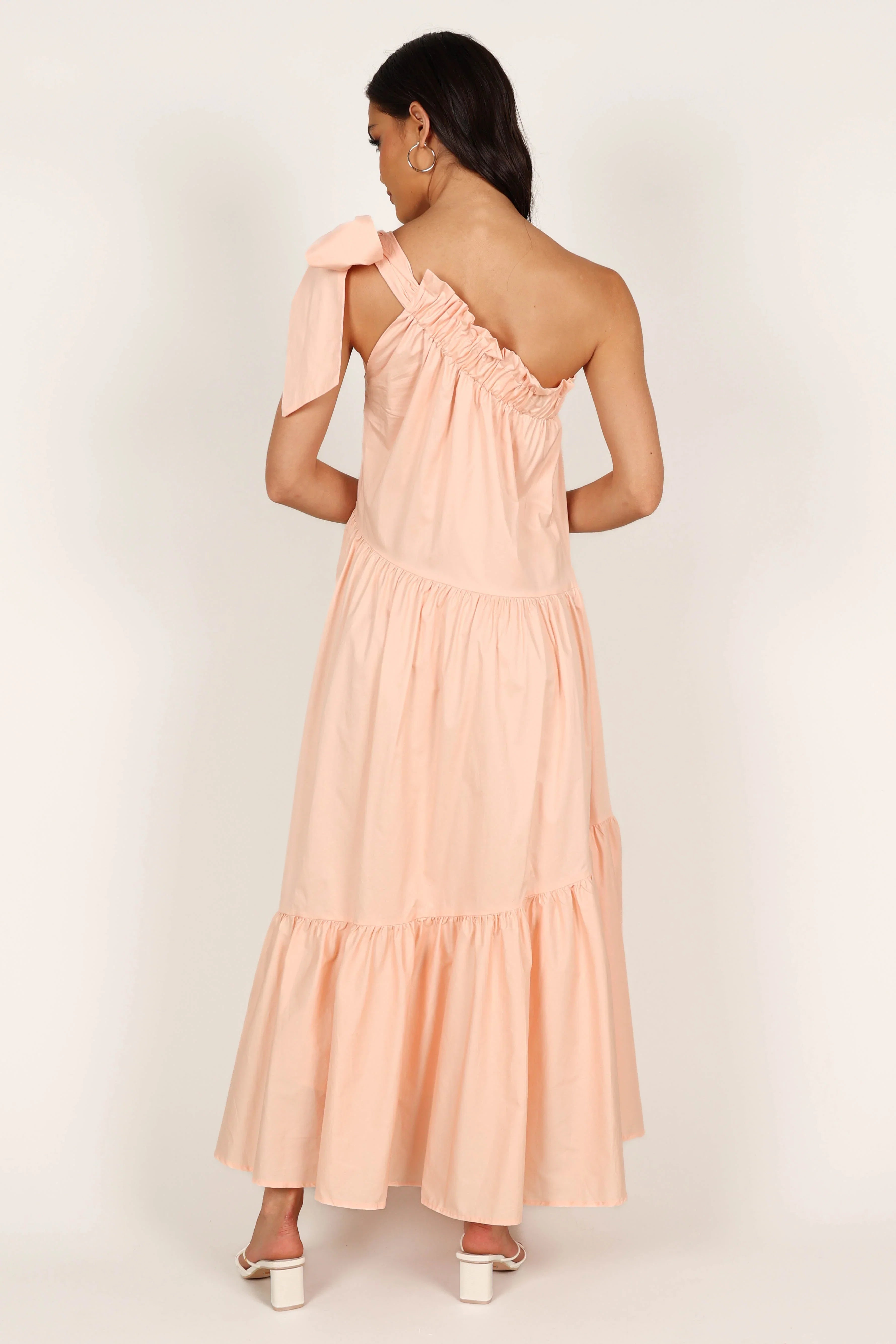 Ava One Shoulder Maxi Dress Peach