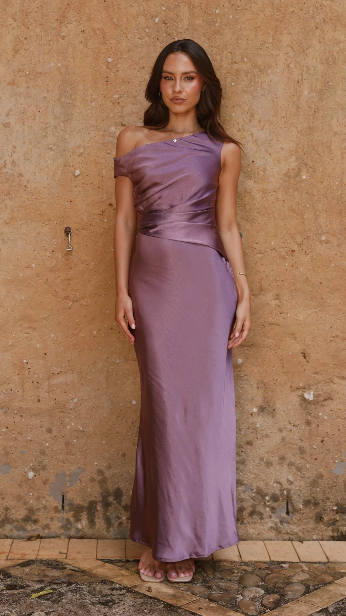 Auria Off Shoulder Maxi Dress Plum