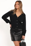 Josey Bow Button Cardigan Black