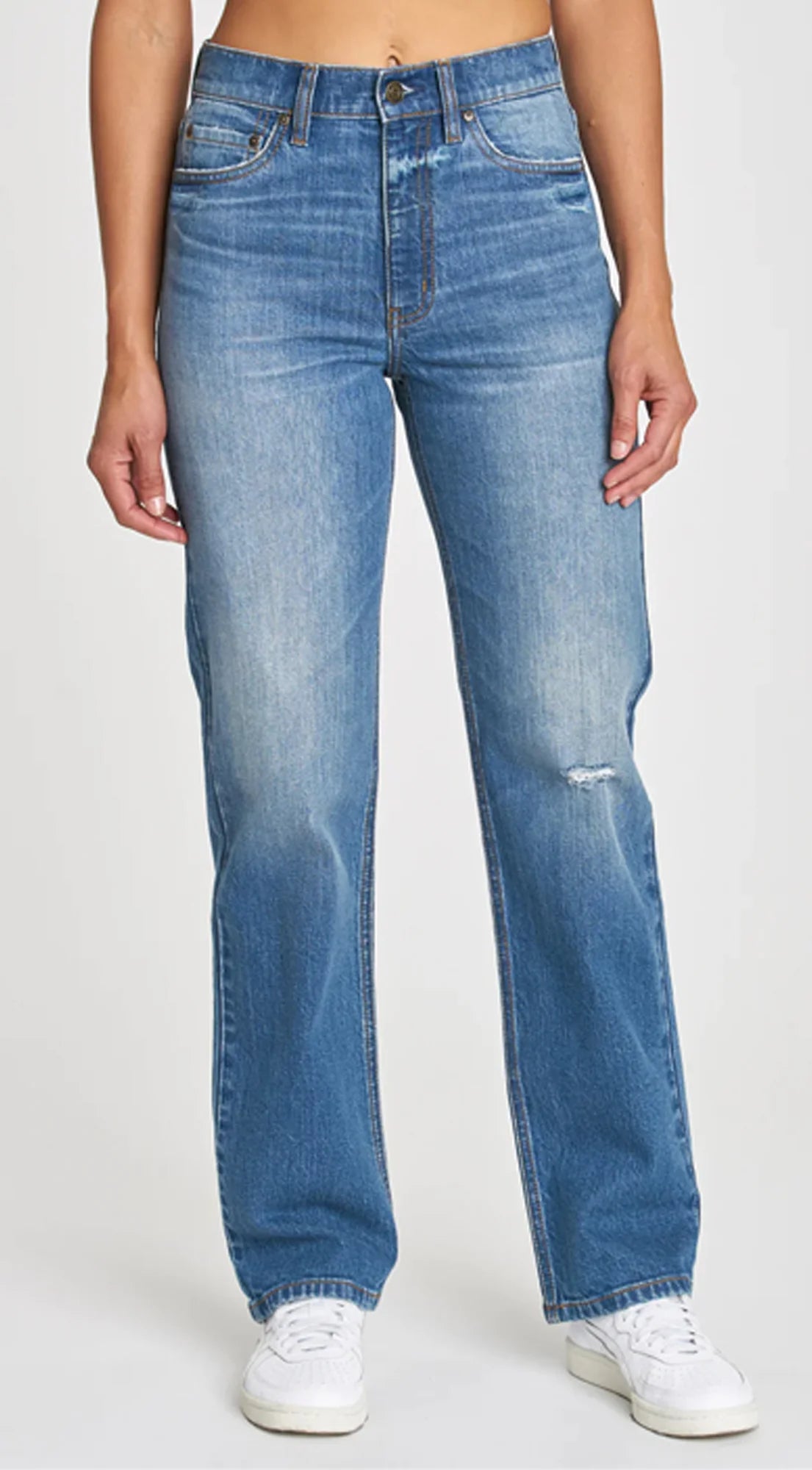 Vanette Blue Distressed Straight Leg Denim Jeans