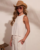 Lainee Striped Linen Blend Tank Top