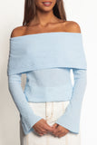 Rory Off Shoulder Top Pale Blue
