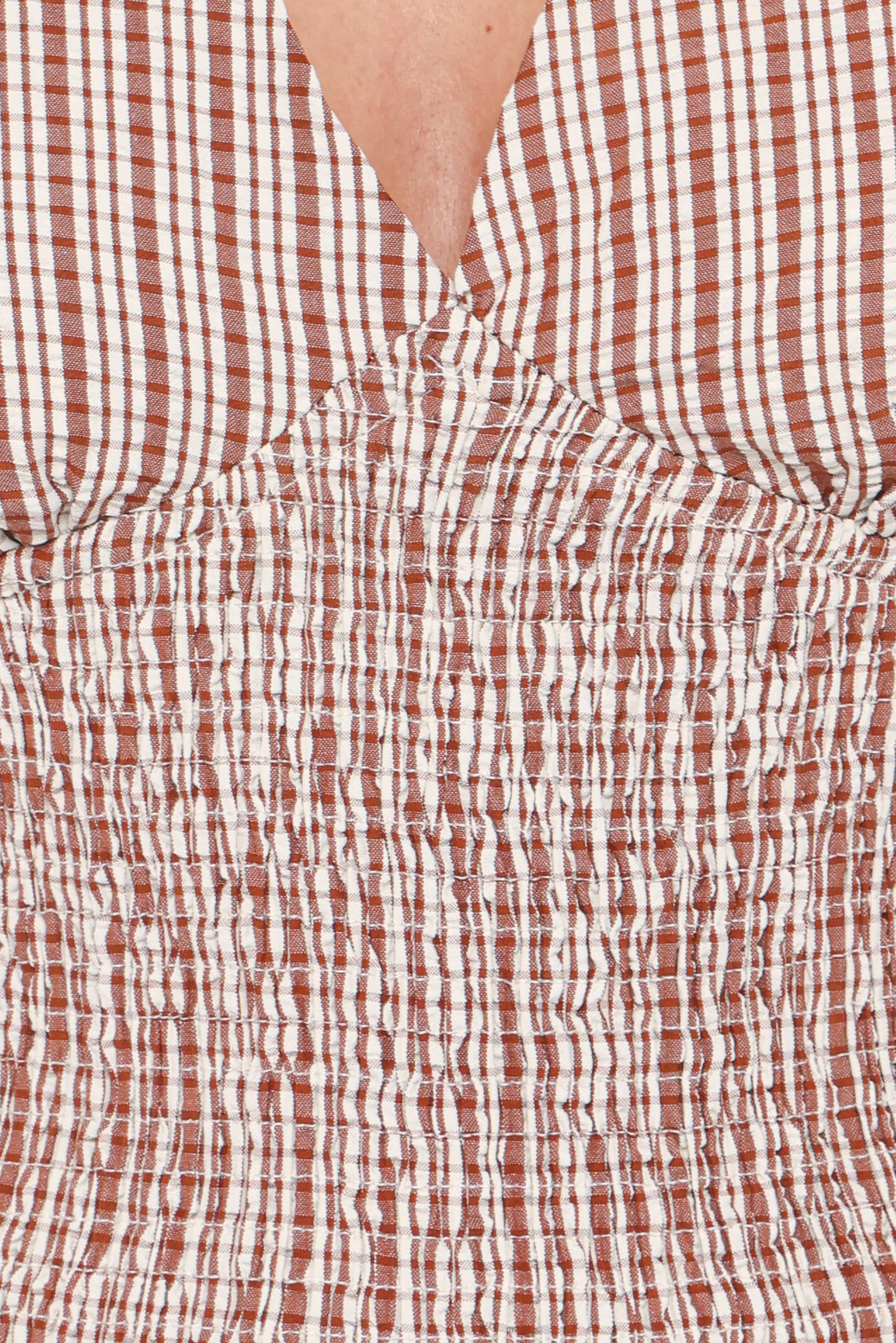 Eirlys Tiered Skirt Set Brown White