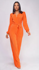Juna Surplice Jumpsuit Orange