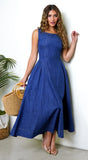 Rim Denim Maxi Dress Blue