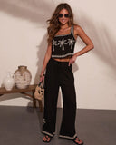 Cabana Coast Embroidered Palm Crop Top