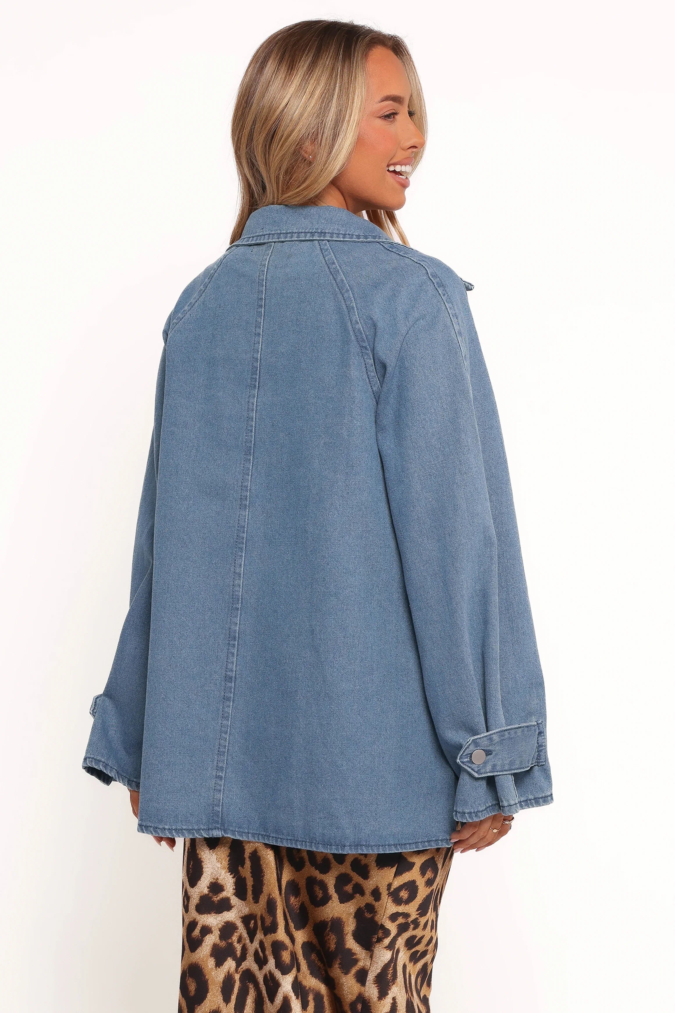 Novan Oversized Shacket Denim