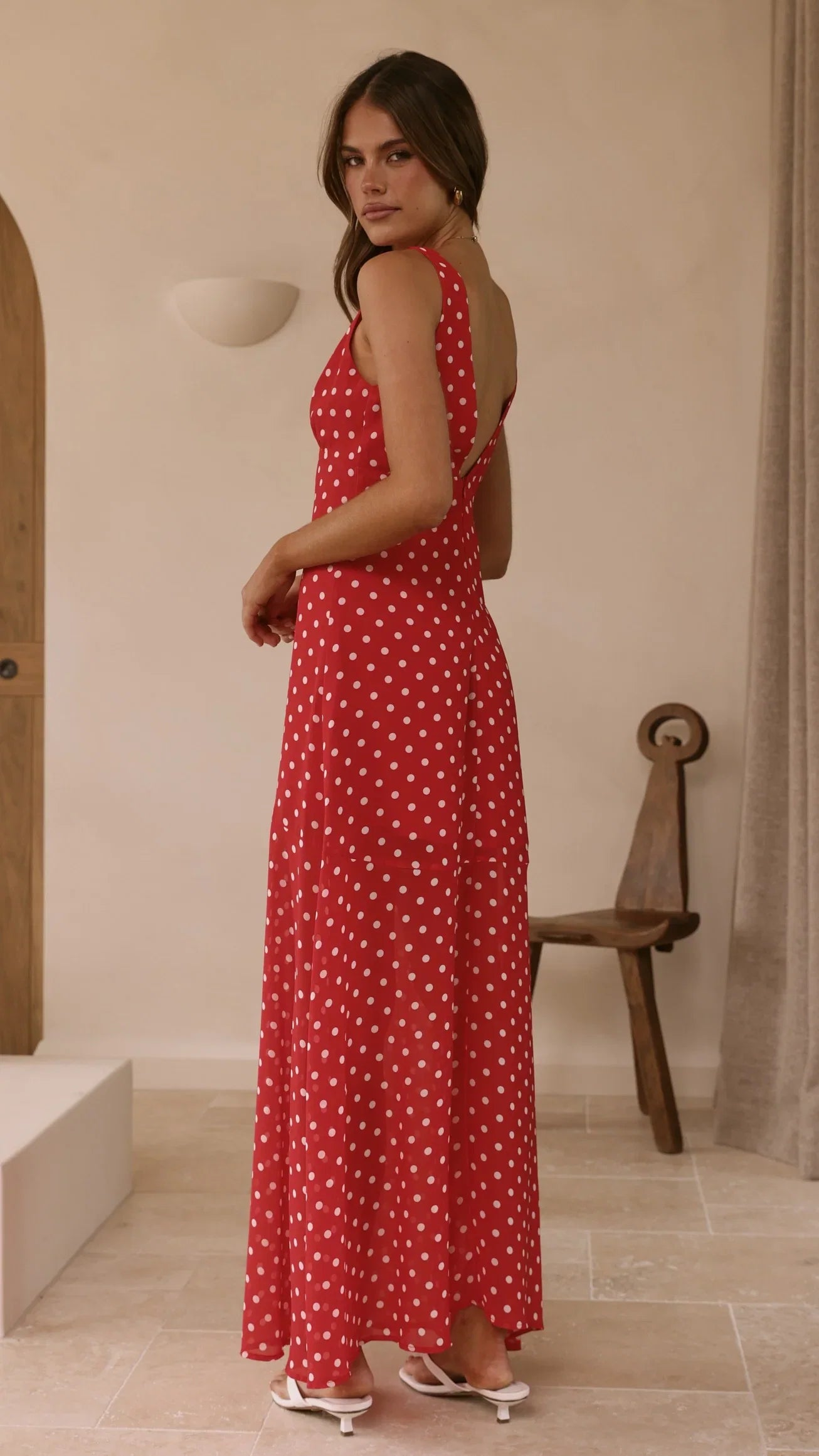 Oriella Maxi Dress Red Polka