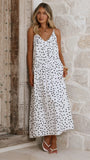Dimmi Maxi Dress White Black Polka