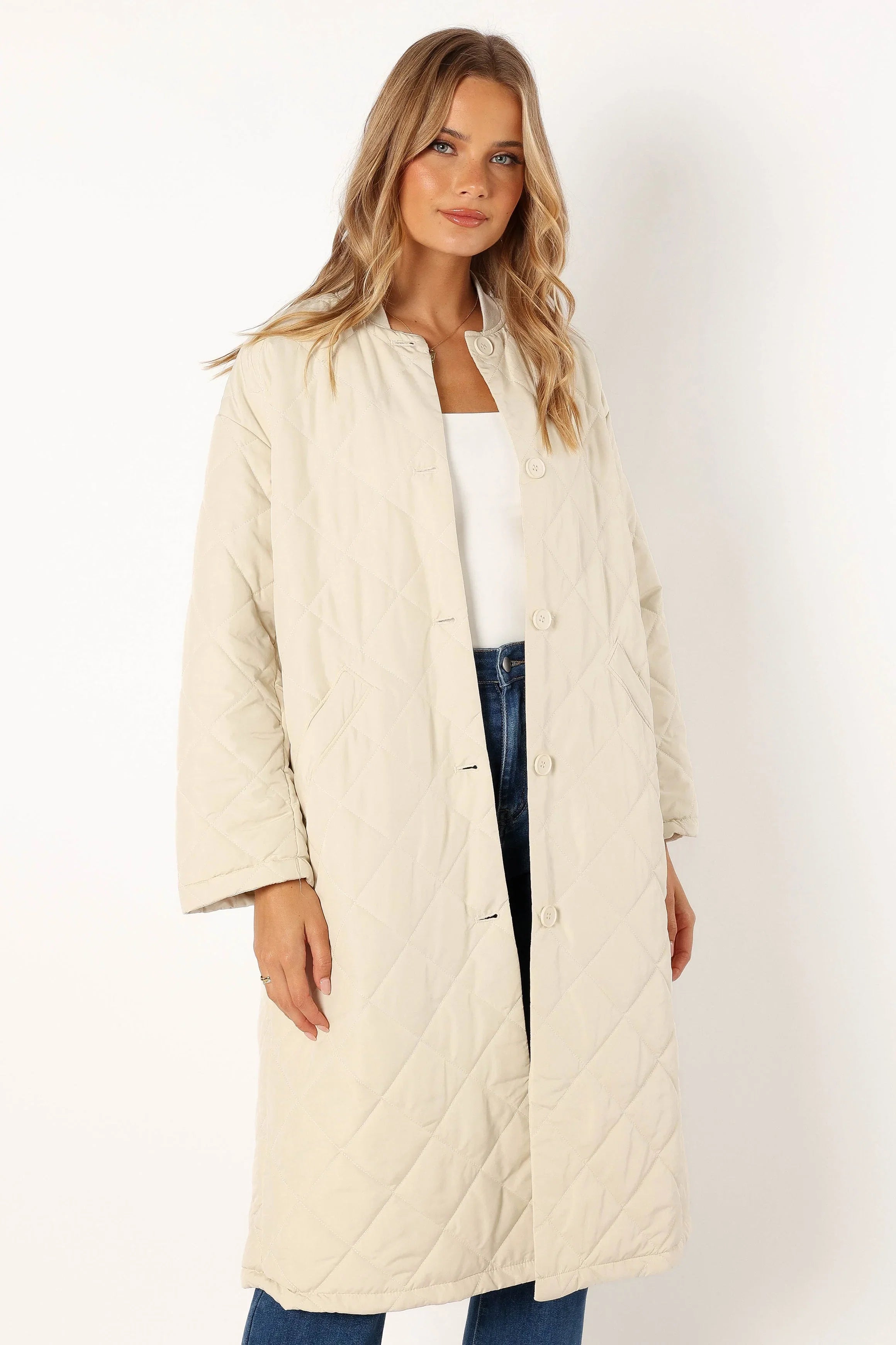 Clea Quilted Jacket Bone