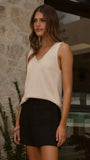 Annie Scoop Neck Tank Natural