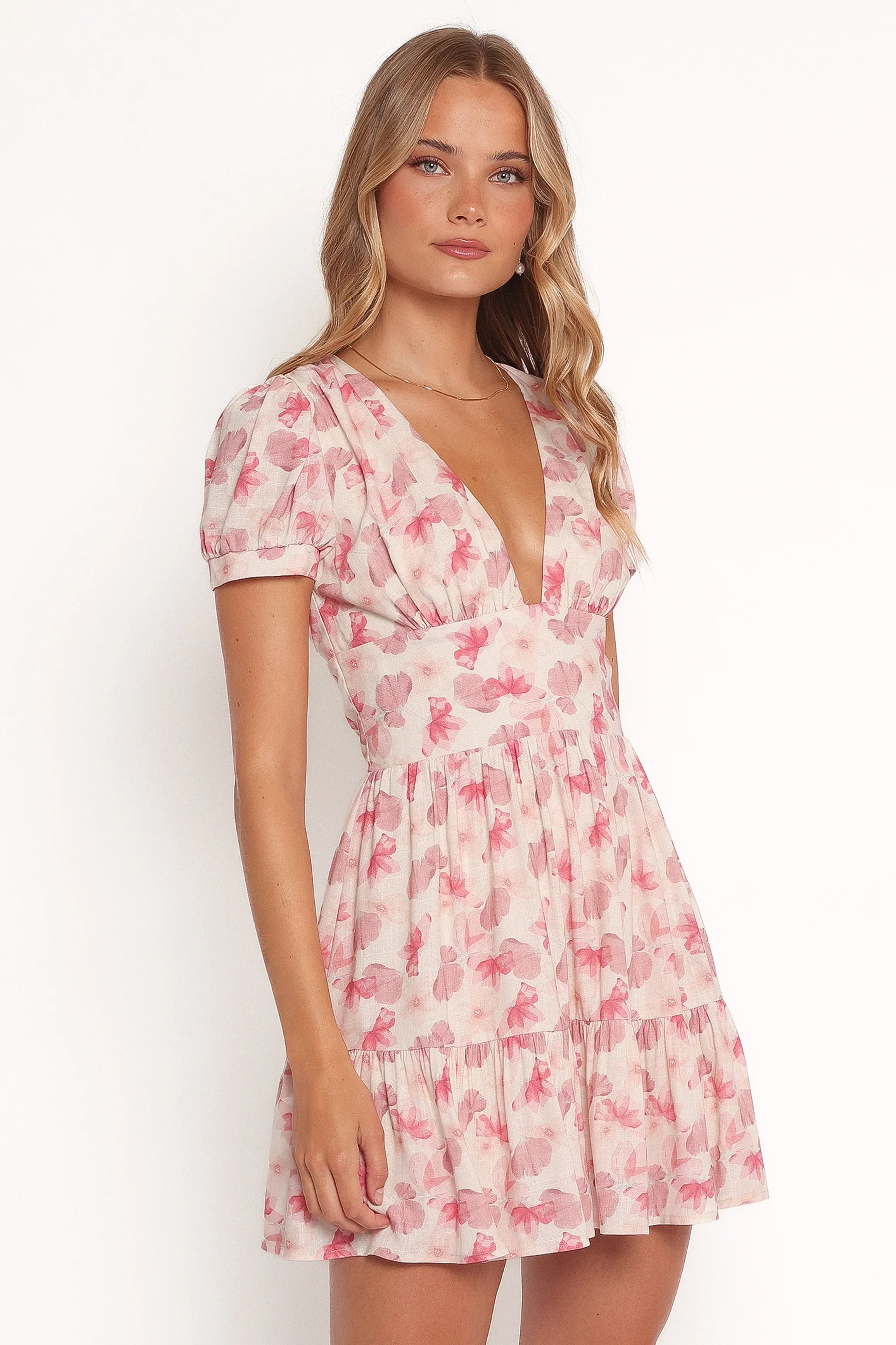 Clementine Mini Dress Cream Floral