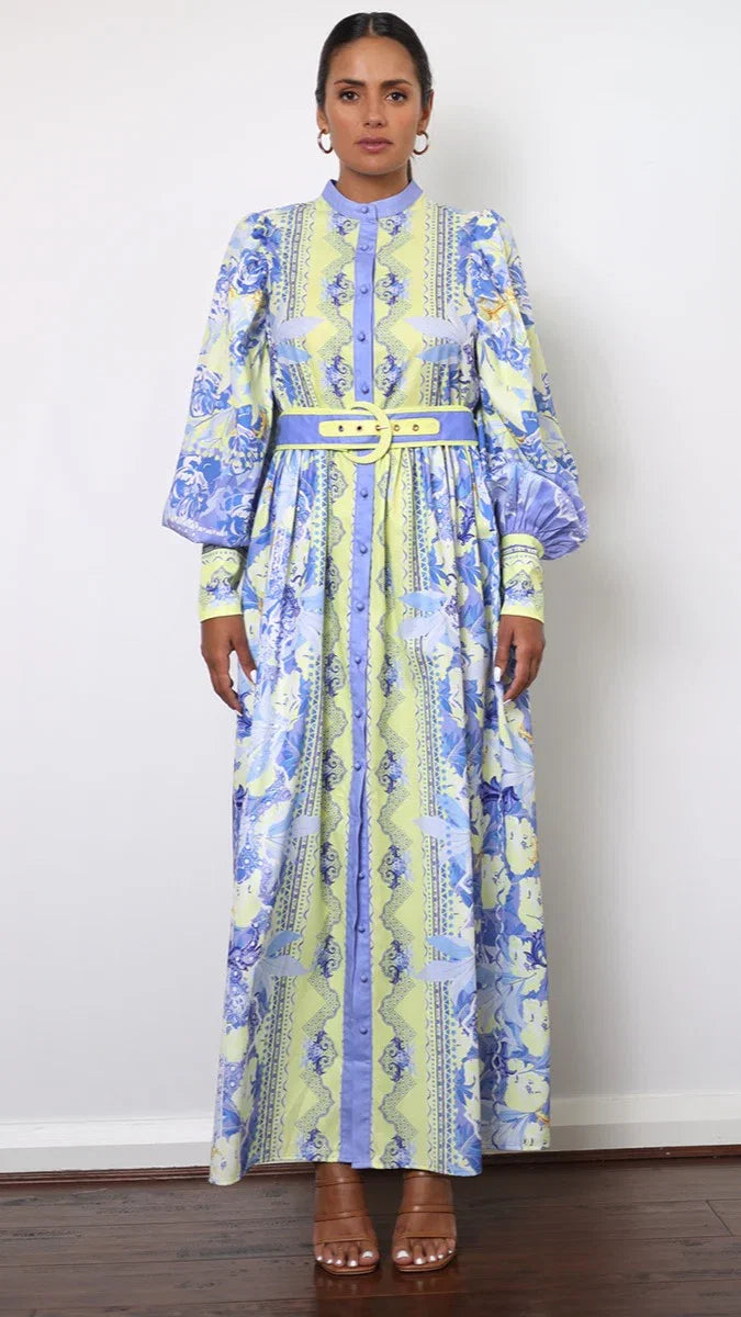 Kalliope Maxi Dress Blue Yellow