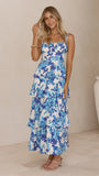 Odilia Maxi Dress Blue White Floral