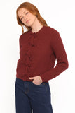 Wilde Bow Front Cardigan Burgundy