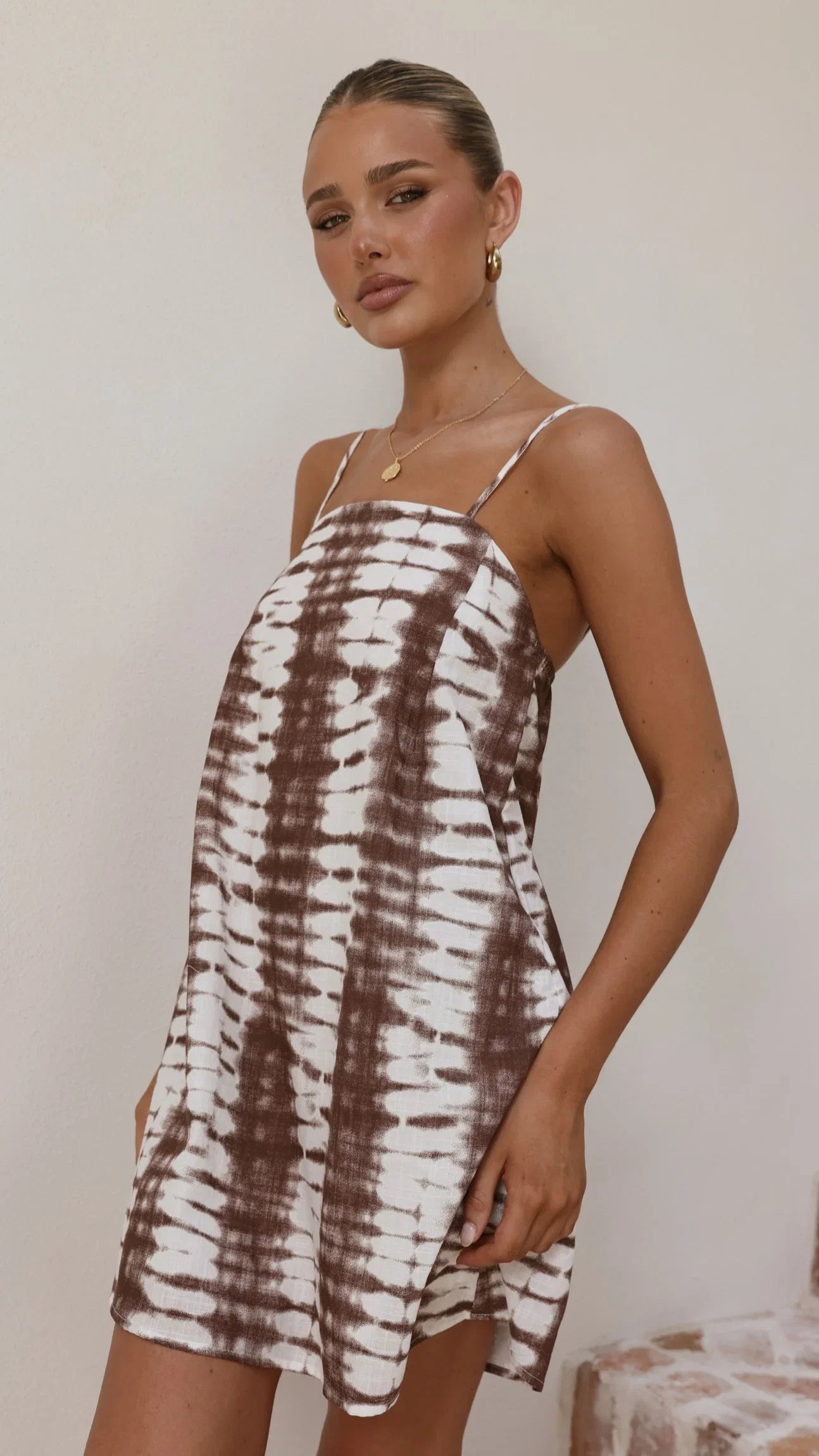 Bethani Mini Dress Chocolate Tie Dye