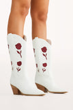 Arden Boot White Garnet