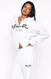 Through Thick And Thin Boxy Zip Front Hoodie Grey Marle