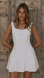 Malina Mini Dress White Polka