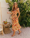 Orchard Glow Fit and Flare Floral Midi Dress