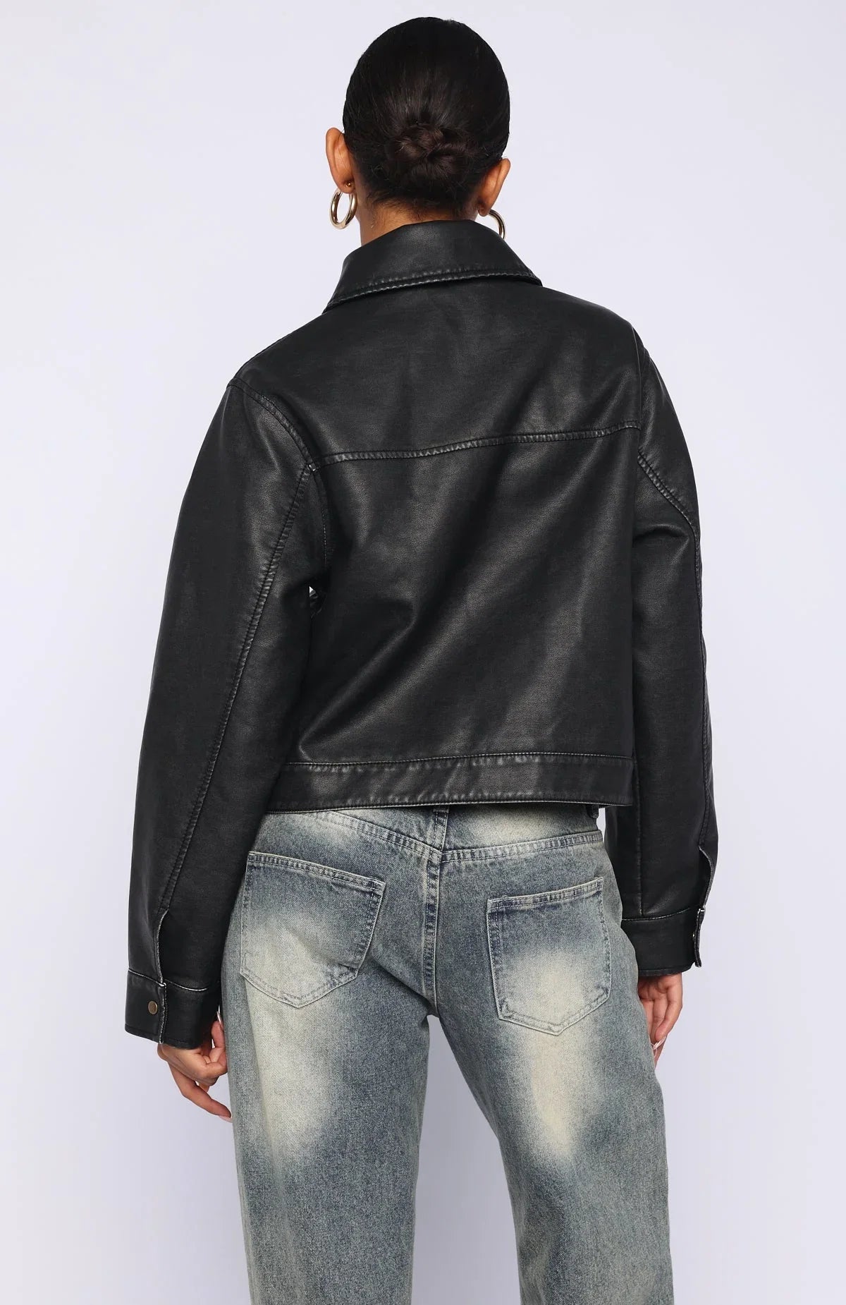 I Know Love PU Jacket Black