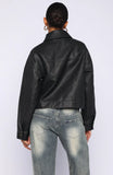 I Know Love PU Jacket Black