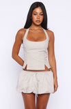 Im Next Halter Top Beige Check