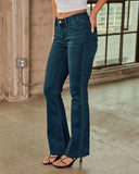 Caulette Super Stretch Mid Rise Flare Leg Jeans