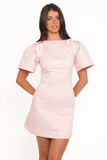 Marlene Mini Dress Pink Rose Brocade