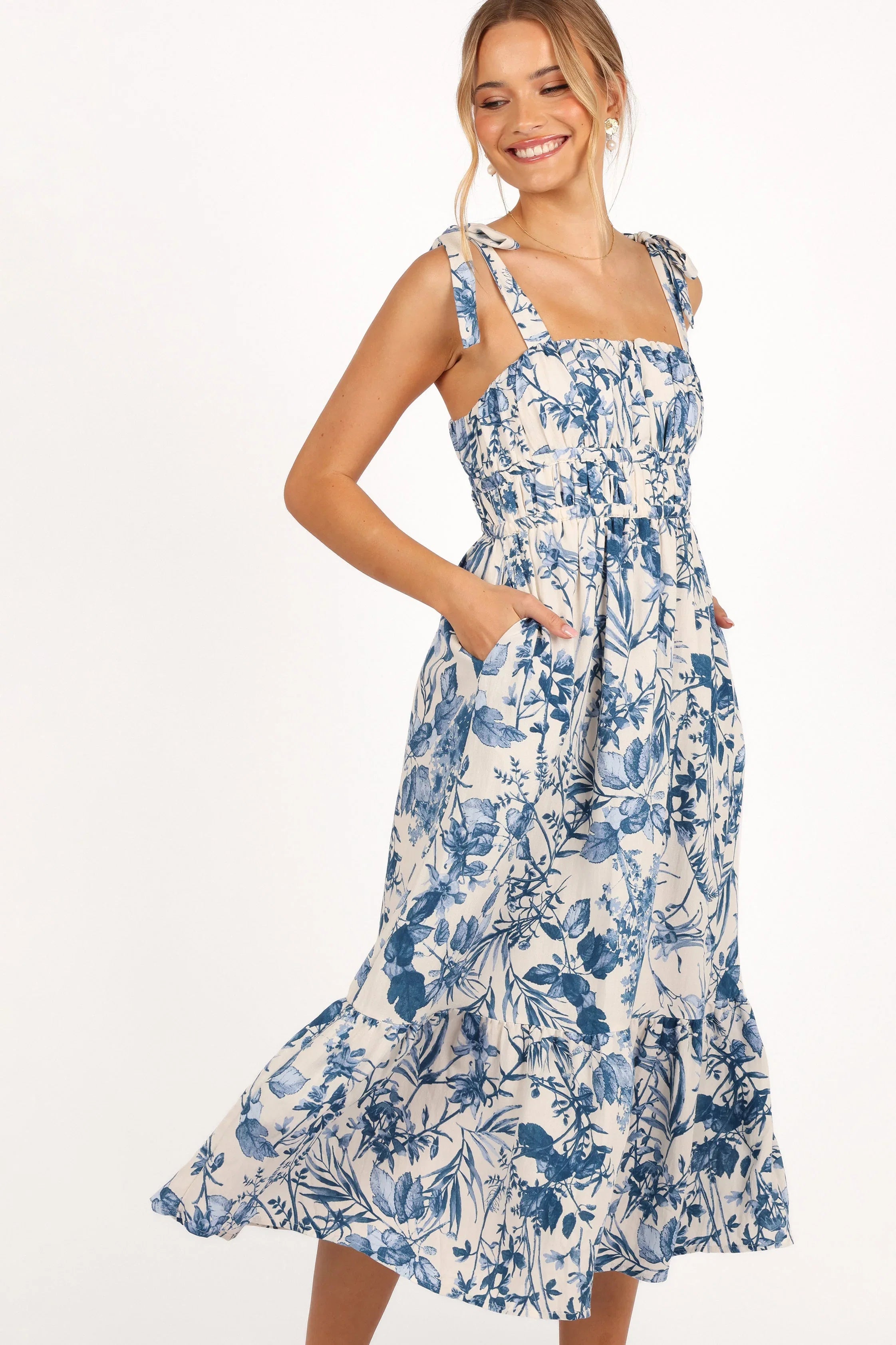 Harlowe Midi Dress Porcelain Blue