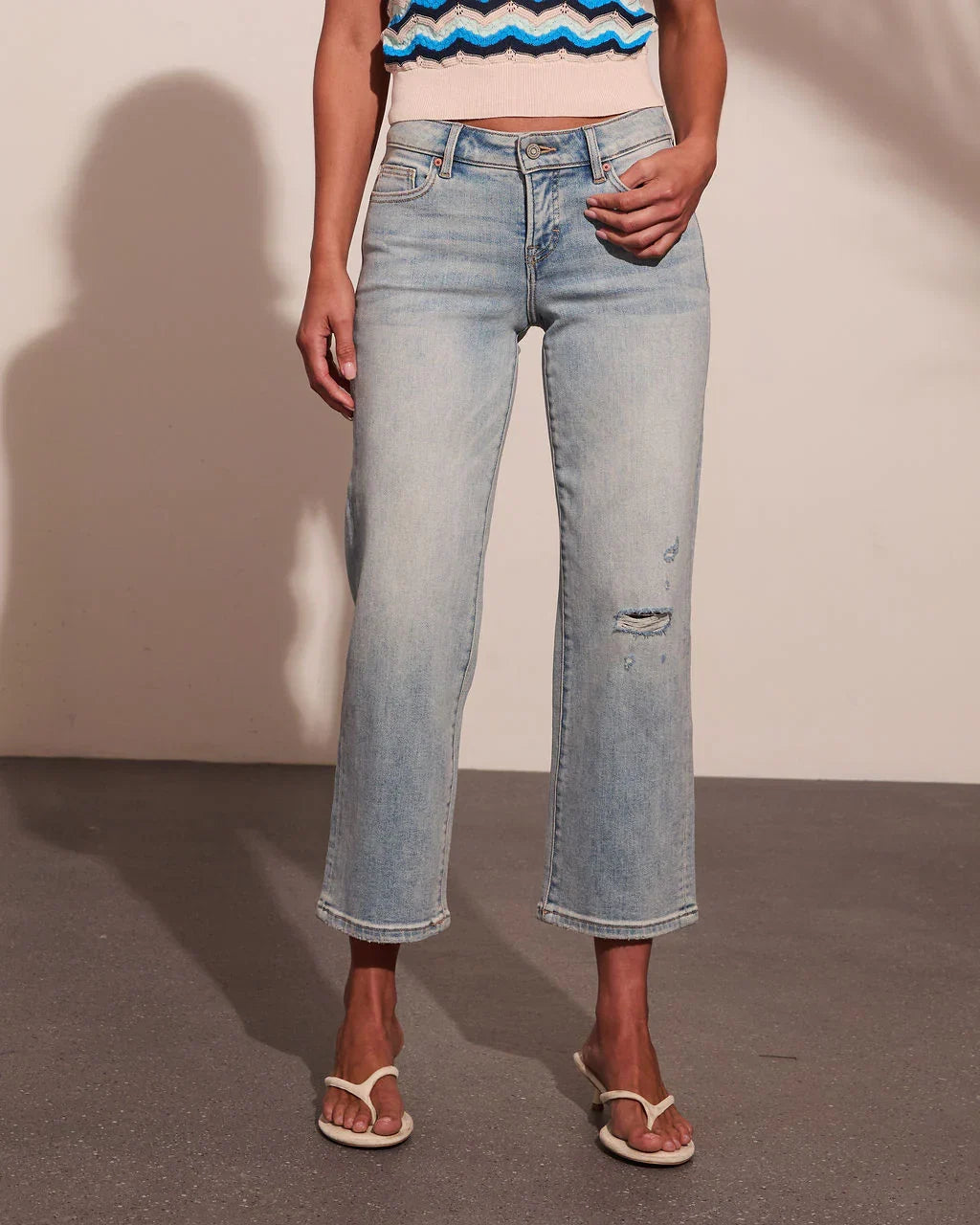 Nyelle Super Stretch Mid Rise Straight Leg Jeans