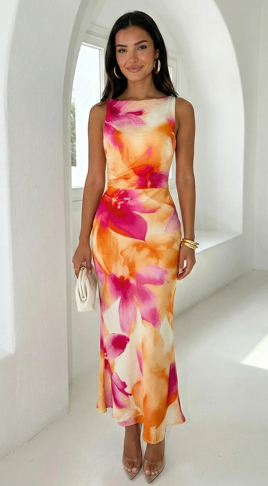 Soléa Floral Maxi Dress Orange