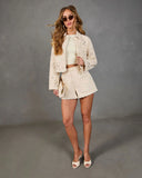 Softly Wandering Eyelet Scallop Trim Shorts