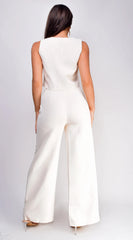 Raine Light Beige Vest Pants Set