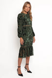 Pierre Long Sleeve Maxi Dress Deep Velvet Green