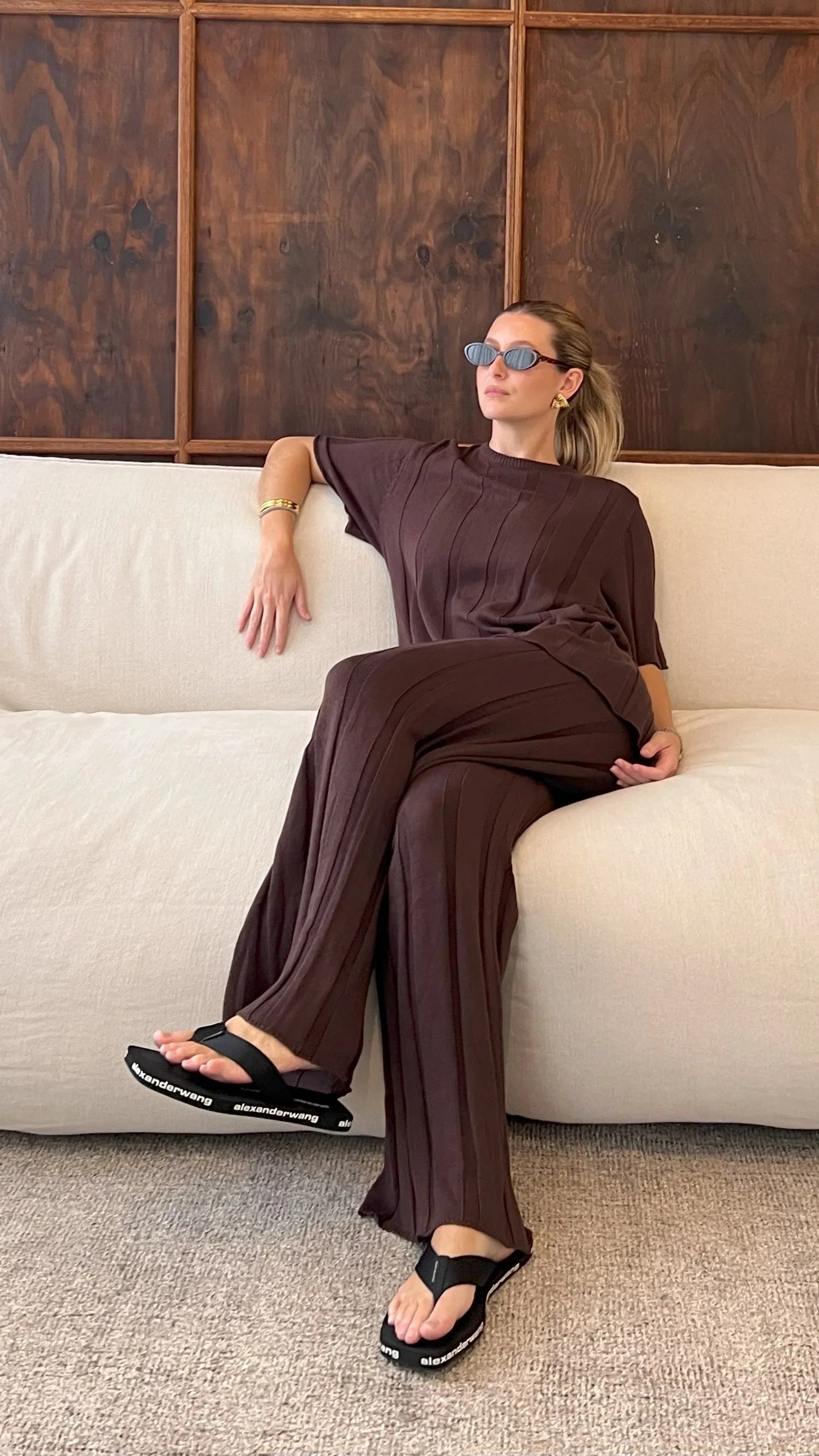 Bayu Knit Pants Brown