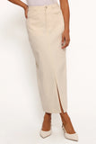 Kellen Corduroy Midi SKirt Cream