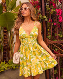 Sweet Zest Lemon Print Mini Dress