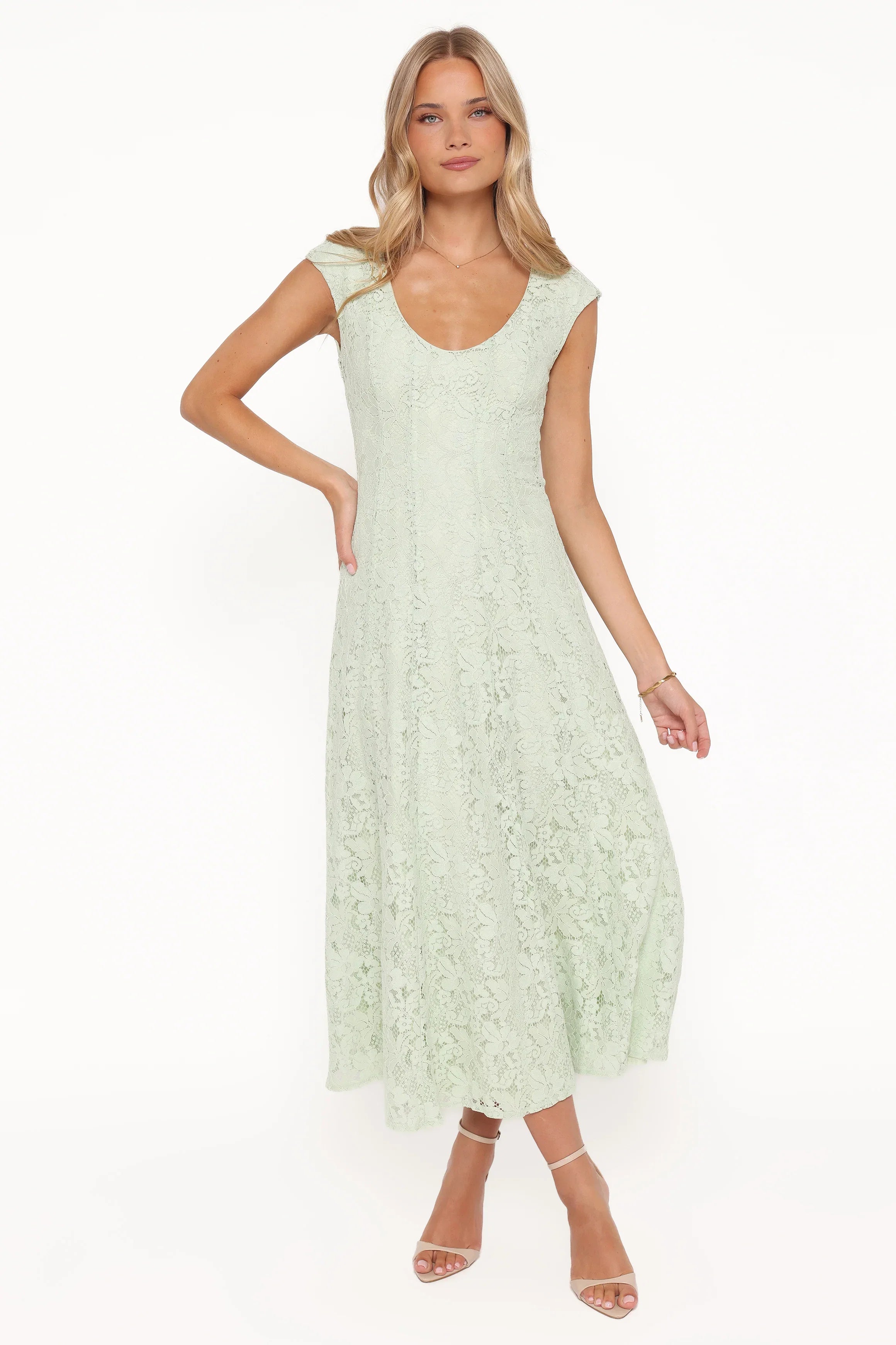 Mapleton Maxi Dress Sage Green Lace