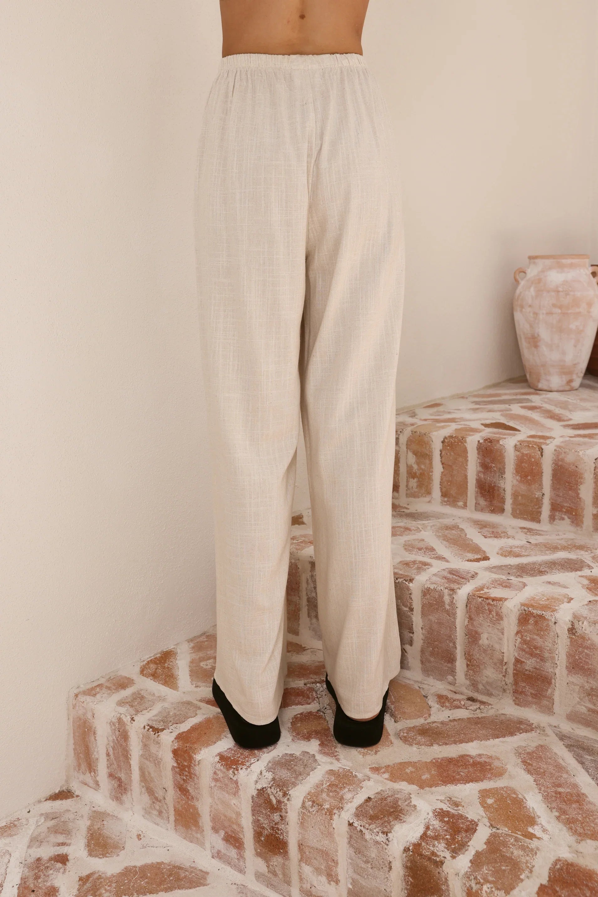 Yuki Strapless Top and Pants Set Oatmeal