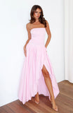 Keep My Promise Strapless Maxi Dress Pink