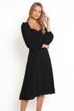 Franklin Long Sleeve Midi Dress Black