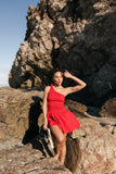 Allison One Shoulder Mini Dress Red