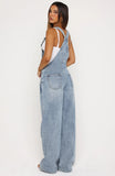 This Isnt Working Denim Overall Jumpsuit Vintage Ice Blue